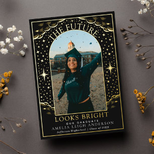 Elegante Tarot-Abschlussfoto-Ankündigungskarte Folieneinladung