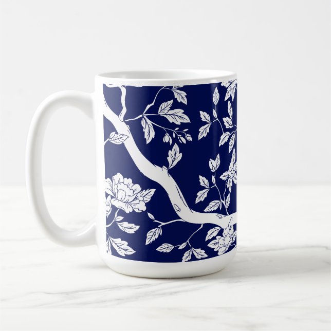Elegante Tasse Blau und Weiß Chinoiserie (Links)