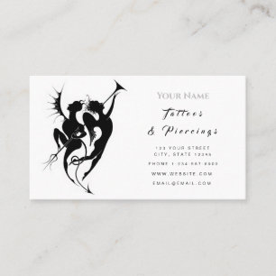 Elegante Tattoos und Piercings Business Card Visitenkarte