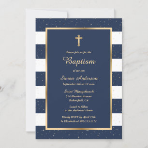 Elegante Taufe des Blauen Cross Starry Einladung