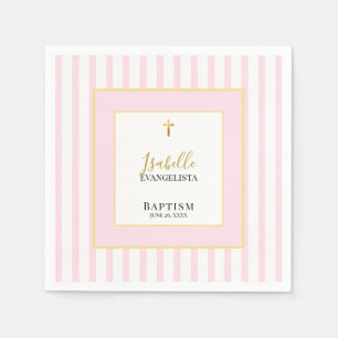 Elegante Taufe in Rosa und Gold Serviette