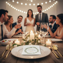 Elegante Taufe Napkins - Design eines Olivenhains Serviette