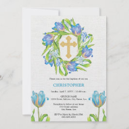 Elegante Taufflora Einladung