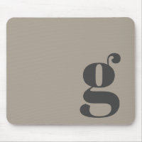 Elegante Taupe Brown Gray Minimalistisch Retro Mon