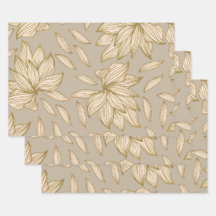 Elegante Taupe Gold Glitzer Piazza della Riforma Geschenkpapier Set