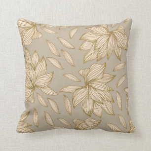 Elegante Taupe Gold Glitzer Piazza della Riforma Kissen