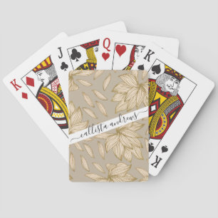 Elegante Taupe Gold Glitzer Piazza della Riforma Spielkarten