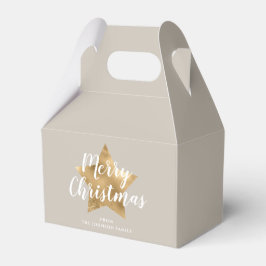 Elegante Taupe Gold Star Weihnachten Geschenkschachtel