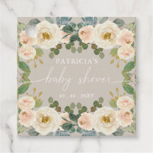 Elegante Taupe Peach Floral Baby Dusche
