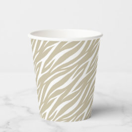 Elegante Taupe & White Pastel Trendy Rustikale Zeb Pappbecher