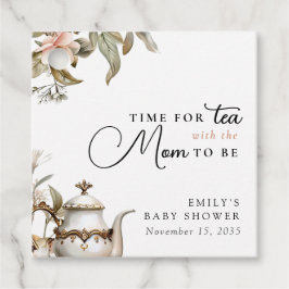 Elegante Tea Party Babydusche Geschenkanhänger