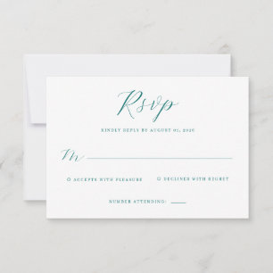 Elegante Teal-Antwortkarte RSVP Karte