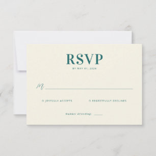 Elegante Teal-Antwortkarte RSVP Karte