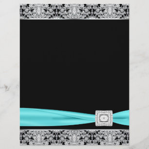 Elegante Teal Blau Silber Flyer Vorlage