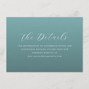 Elegante Teal-Minimalistische Kalligrafie Begleitkarte