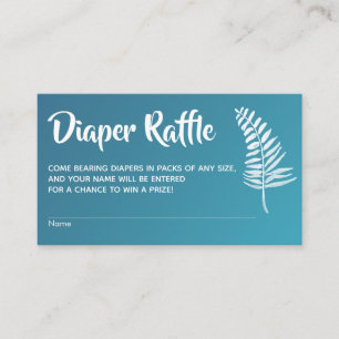 Elegante Teal-Ombre-Baby-Shower-Windel-Raffle-Kart Begleitkarte