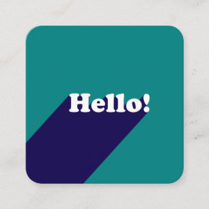 Elegante Teal-Pastellblau-trendy-Hallo-Typografie Quadratische Visitenkarte