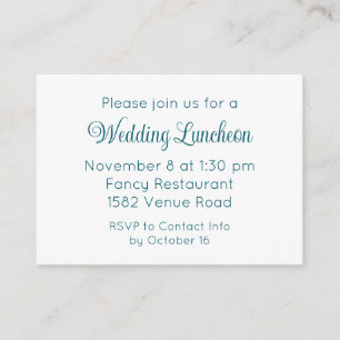 Elegante Teal-Schrift Extra-Hochzeits-Event-Einlad Begleitkarte