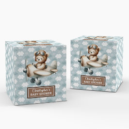Elegante Teddy Bear Pilot Baby Shower Fevor Box Geschenkschachtel