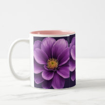 Elegante Tee & Kaffee Tasse mit Lila Blume Print