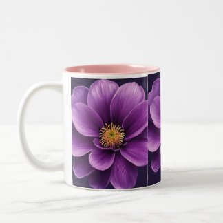Elegante Tee & Kaffee Tasse mit Lila Blume Print