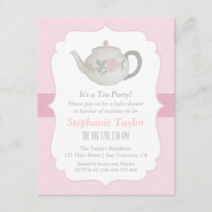 Elegante Teekanne-Teeparty-Baby-Shower-Einladungen Einladung