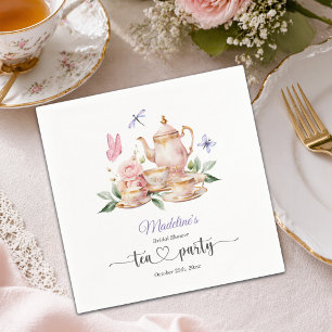 Elegante Teeparty-Schmetterlinge Brautparty Serviette