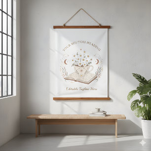Elegante Teetassen-Blumen-Tapete Wandteppich Mit Holzrahmen