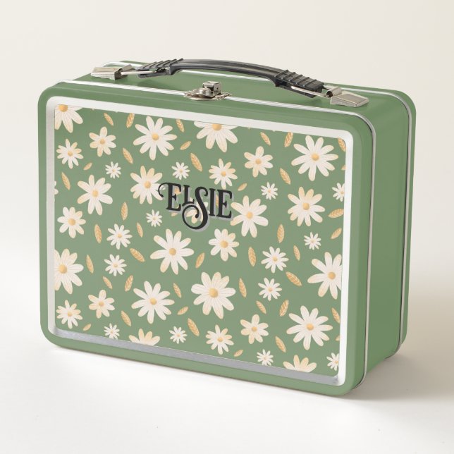 Elégante teintes de marguerite Lunchbox personnali (Devant)