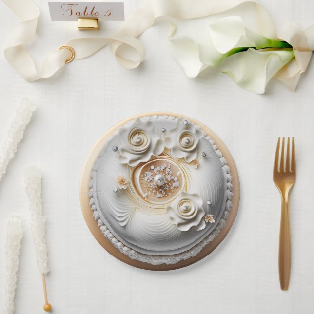 Elegante Teller zum Hochzeitskuchen (Hochzeit)