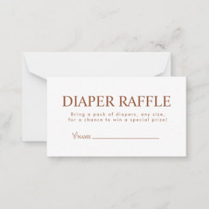 Elegante Terracotta Diaper Raffle Mitteilungskarte