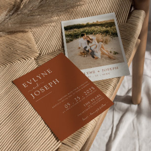 Elegante Terracotta Minimalistisch Boho Moderne Ho Einladung