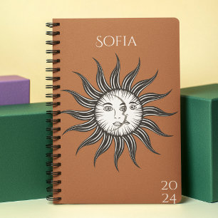 Élégante Terracotta moderne Soleil & Lune