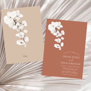 Elegante Terracotta Orchid Einladung zur Hochzeit