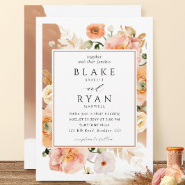 Elegante Terracotta, Peach, Blush Botanische Hochz Einladung
