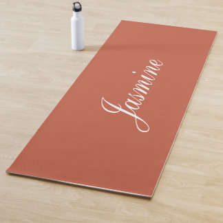 Elegante Terracotta Personalisierter Name Yoga Mat Yogamatte