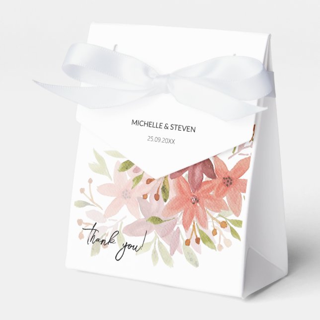 Elegante Terracotta Rodelbahn Wildblumen Geschenkschachtel (Vorderseite)