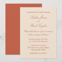 Elegante Terracotta Script Einladung zur Hochzeit