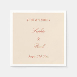 Elegante Terracotta Script Wedding Napkins Serviette