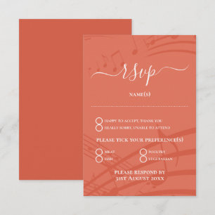 Elegante Terracotta Wedding RSVP Card