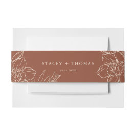 Elegante Terracotta Whimsical Wedding Einladungsbanderole