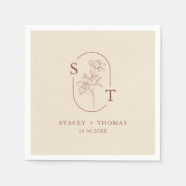 Elegante Terracotta Whimsical Wedding Serviette