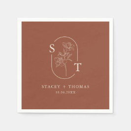 Elegante Terracotta Whimsical Wedding Serviette