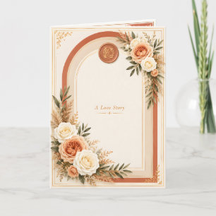 Elegante Terrakotta-Floral Hochzeit Eine Liebesges Karte