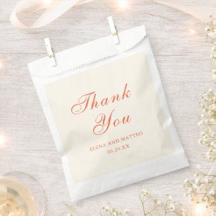 Elegante Terrakotta-Moderne Klassische Hochzeit Geschenktütchen