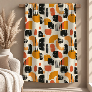 Elegante Terrakotta-Schwarze Boho-Regenbogen-Wurfd Fleecedecke