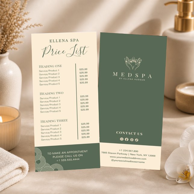 Elegante Terrakotta-Spa-Ästhetiker-Preisliste Menü (Von Creator hochgeladen)