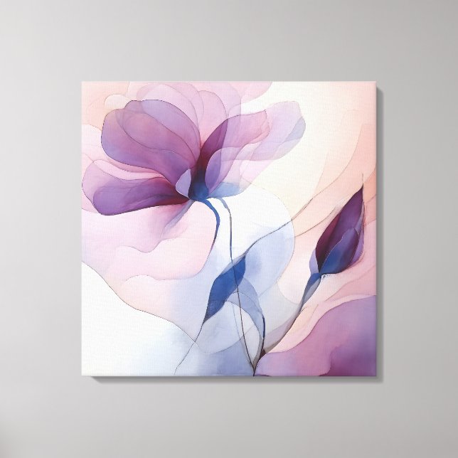 Elegante Textured Floral Art Leinwanddruck (Vorderseite)