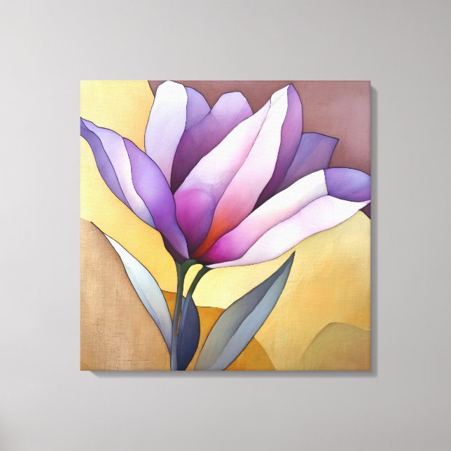 Elegante Textured Floral Art Leinwanddruck (Vorderseite)