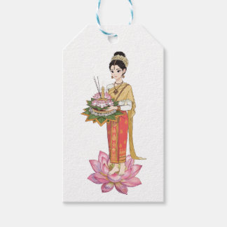 Elegante thailändische Frau traditionelles Kleid W Geschenkanhänger